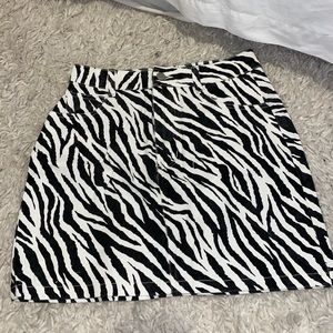Adorable Zebra Black and White Print Skirt